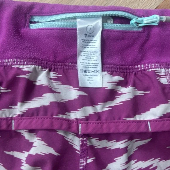 Ivivva Purple and White Patterned Athletic Shorts - Picture 4 of 7